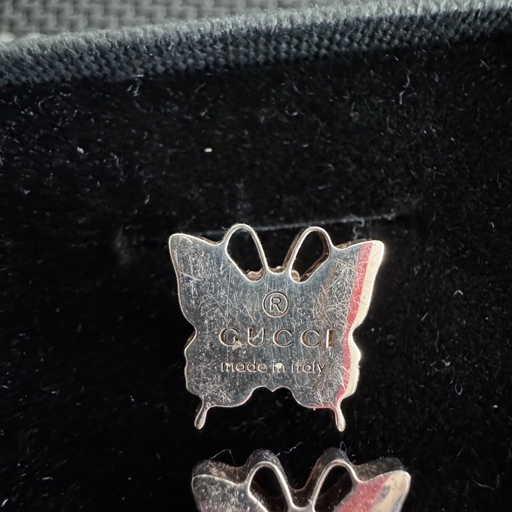 Authentic Gucci Metallic Butterfly Earrings - Picture 2 of 5